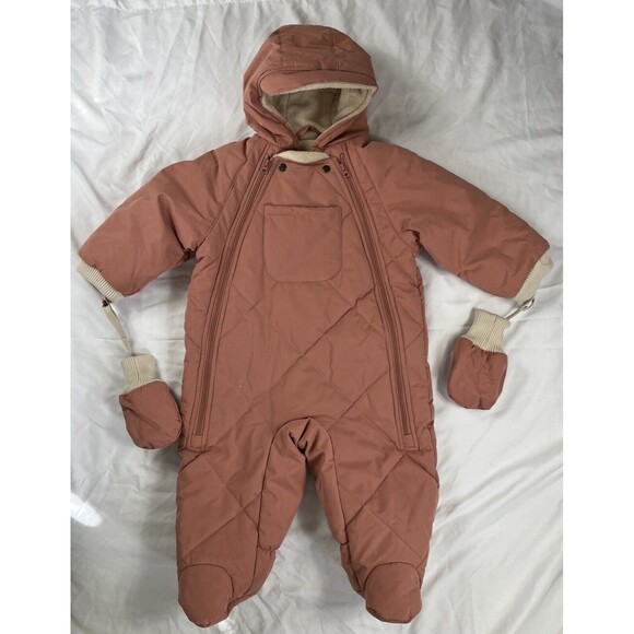 7 AM Snowsuit Bebe‎ - Benji Plush Color/Rose Dawn 12-24M - Picture 1 of 6